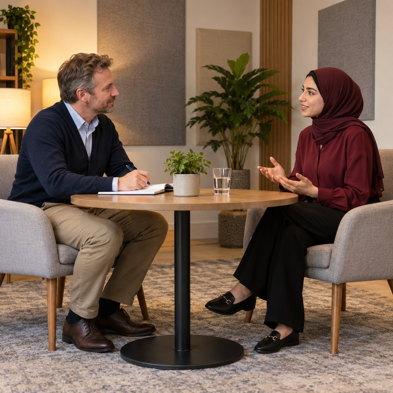 IELTS-style face-to-face speaking interview with an examiner